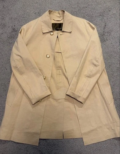 Mackintosh Bonded Cotton Rubberized Car Coat Beige Mens Size 40 Made in Scotland - product listing photo