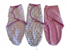 SWADDLE ME Lot Of 3 Swaddlers Purple Hearts Sz Small/Medium 7-14 Lb. .