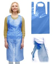 Blue Polyethylene Waterproof Disposable Plastic Aprons 1000 Count 28x46 in 1 mil