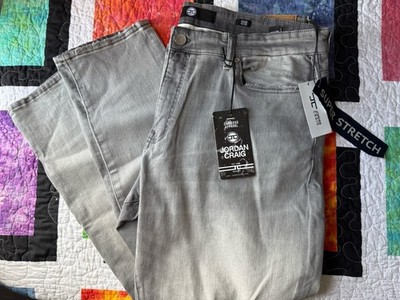 Jordan Craig SEAN Super Stretch Jeans Cement Wash Ripped Knee 42x32 New