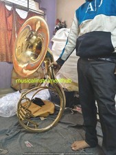 SOUSAPHONE 22"BELL PURE BRASS METAL IN GOLD POLISH MOUTHPC CASE FREE SHIPPING