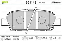 Valeo Bremsbelagsatz, Scheibenbremse 301148 FüR Hyundai Infiniti