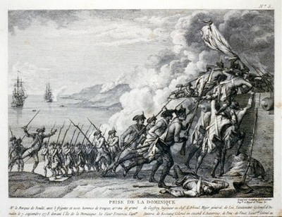 Prise de la Dominique,Battle scene,French Soldiers,Winward historic photo