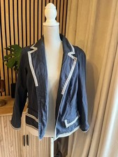 🖤 Monsoon Structured Blazer with Contrast Piping – Size 18 | Elegant Open-Front