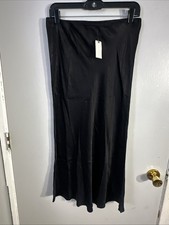 BY ANTHROPOLOGIE The Tilda Maxi Slip Skirt Women's Size M Black