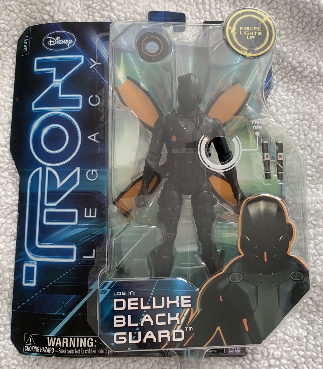 New Vtg. Disney Tron Legacy Deluxe Black Guard Figure 2010 Spin