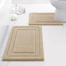 Bathroom Rugs Sets 2 Piece, Super Soft and Absorbent Non Slip Microfiber U-Sh...