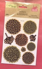 Crafters Square Cut Craft Sticker 9 Piece "Floral" Scrapbooking Textured - New