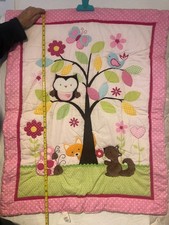 Circo Baby Quilt Comforter Blanket Squirrel Fox Owl 31 x 40 CottonPolyesterREAD