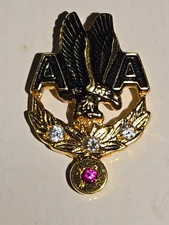 American Airlines AA 35 Year Service Award Pin 3 Diamond 1 Ruby Gems Tie Tack 