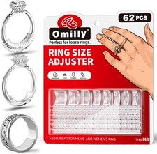 Omilly Ring Sizer Adjuster for Loose Rings - 62 Piece Set with 3 Styles...