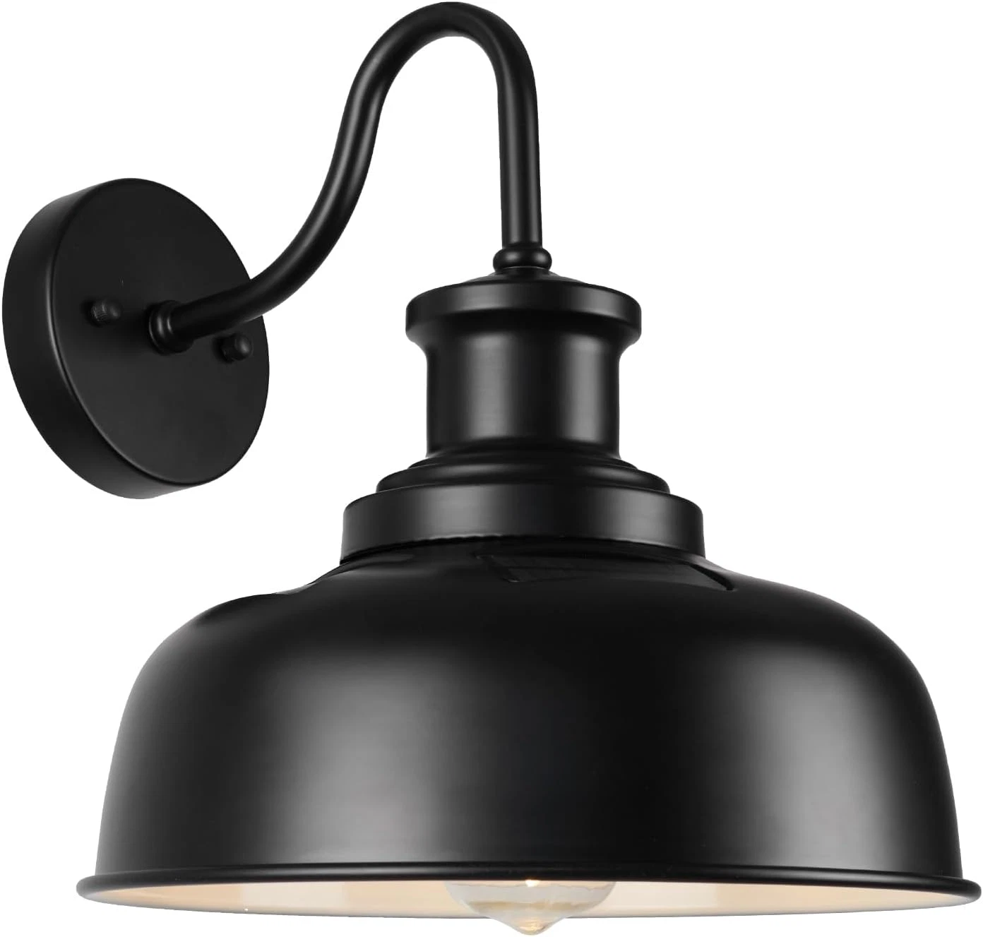 Solar Gooseneck Barn Light - Dusk to Dawn Outdoor Wall Sconce for Rustic Spaces