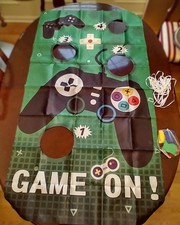 Toss Game Banner with 4 Bean Bags 5 Scores Holes, Video Game theme
