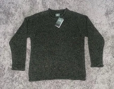 NWT Aran Woollen Mills Sweater Womens Large Green 100% Pure Wool Made In Ireland