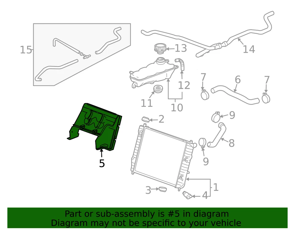 Deflector de aire radiador genuino GM 10305278 Foto 4 de 4