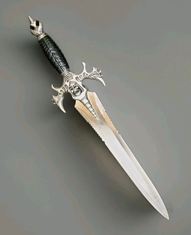 Skull Dagger Décor Medieval Fantasy Kershaw Display 19" Stainless Steel Knife - Image 2 of 4