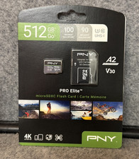 Tarjeta de memoria flash microSDXC PNY 512 GB PRO Elite Clase 10 U3 V30 - 100 MB/s