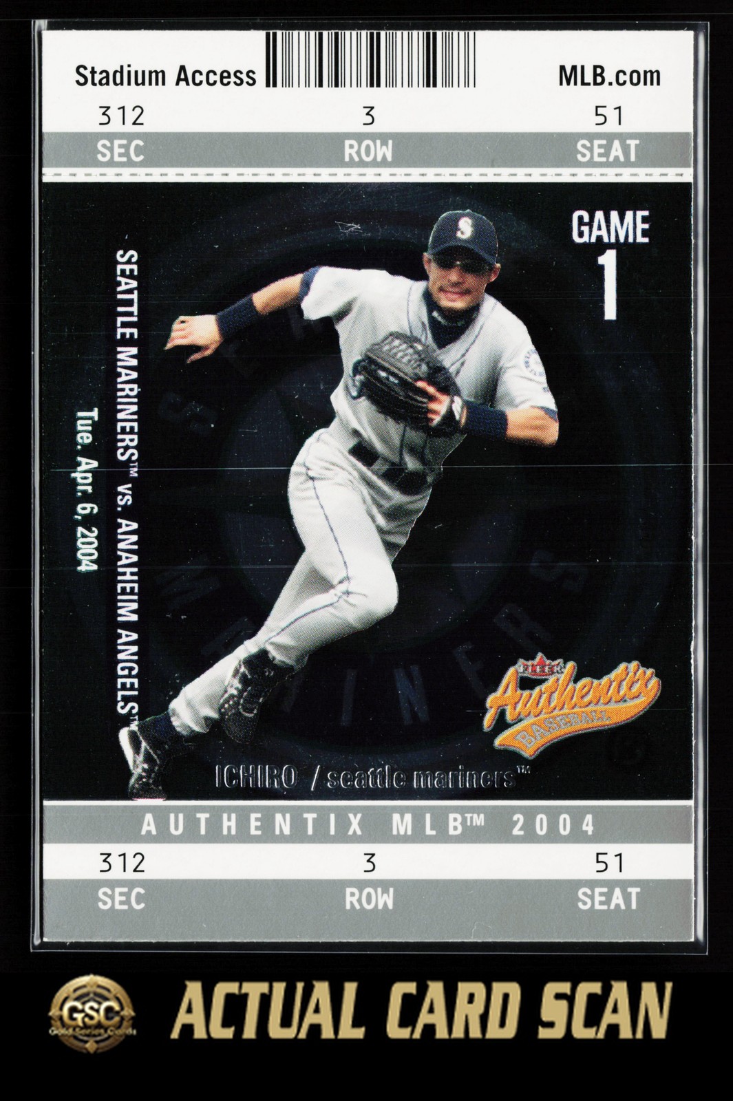 2004 Fleer Authentix Ichiro #7 Seattle Mariners