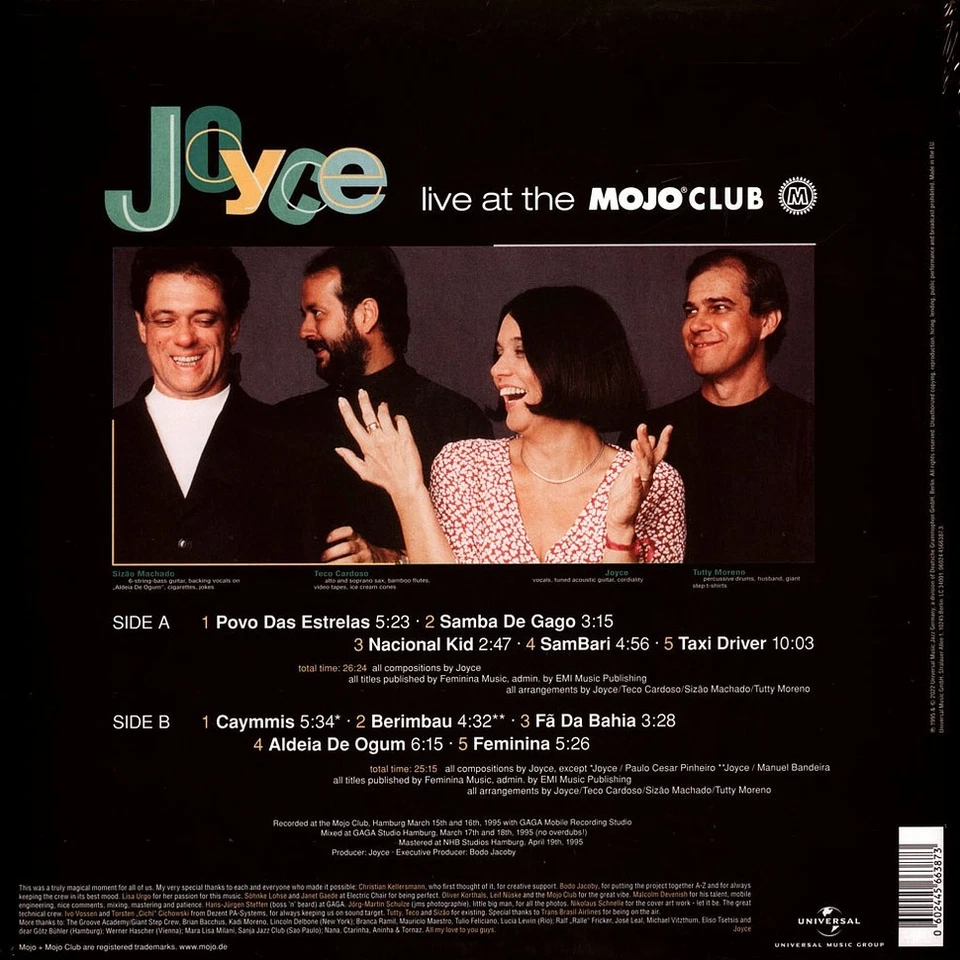 Joyce - Live At The Mojo Club Limited Edition (Vinyl LP - 1995 - EU - Reissue) - Bild 2 von 2