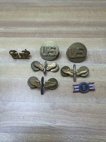 Vintage Military Estate lot U.S. Army Pin Badge WWI WW2