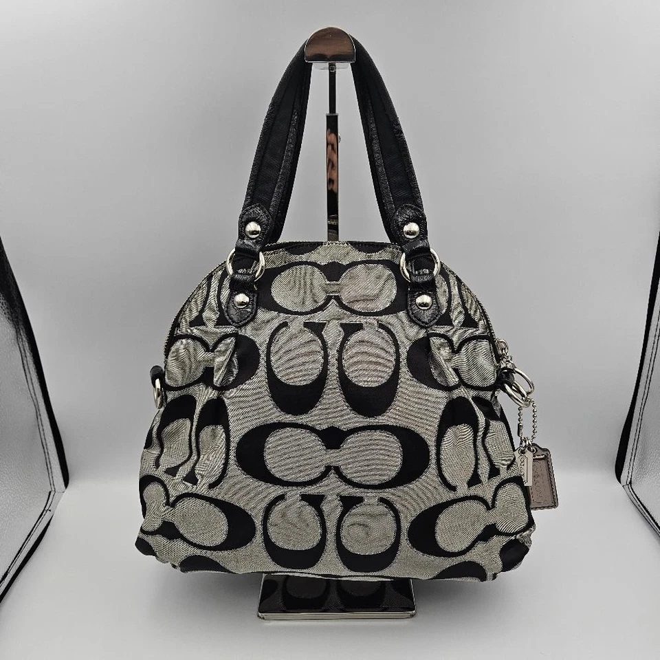 Coach 18709 Poppy Lurex металлический фирменный серый и черный холщовый пластырь (CP4005620) - Изображение 3 из 4