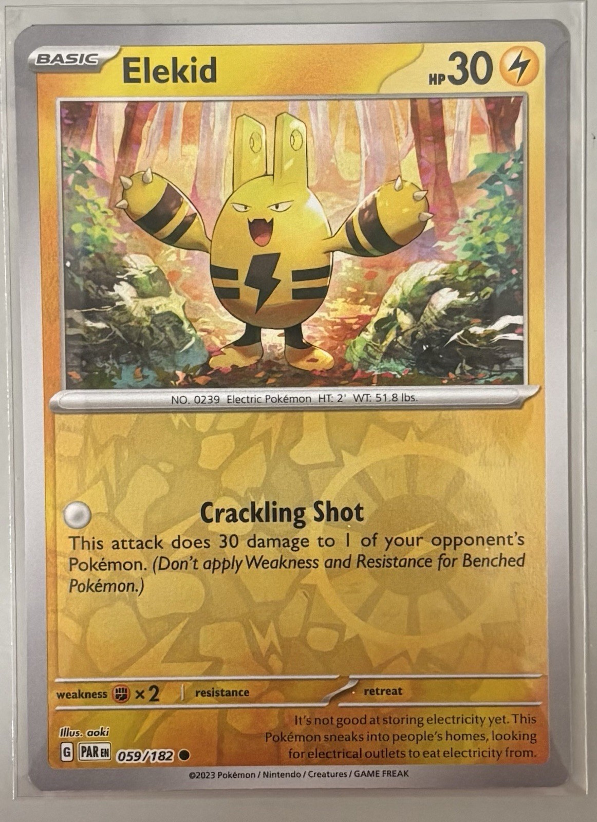 Elekid 059/182 Pokemon Sv04: Paradox Rift Reverse Holo