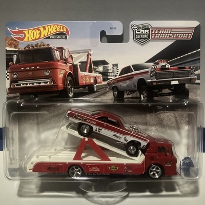 Hot Wheels Team Transport #28 '65 Mercury Comet Cyclone - Ford C-800 Red & White