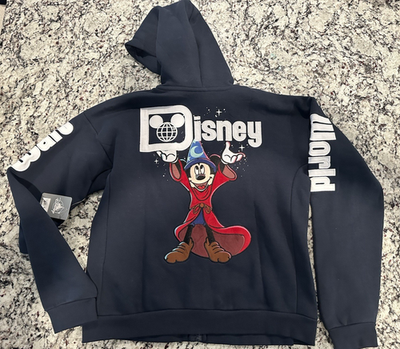 2025 Walt Disney World Sorcerer Mickey Zip Hoodie Navy kids sz 13