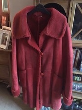 Ladies Size 14 Red Lakeland Sheepskin Coat Jacket