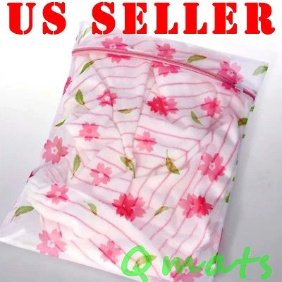 x2 NEW Laundry Fine Mesh Wash Bag Hosiery Lingerie Zipper Bag 40X50cm WHOLESALE