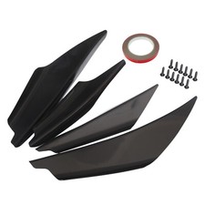 New 4 Piece Carbon Fiber Front Bumper Side Canards Splitter Fins Black Universal New 4 Piece Carbon Fiber Front Bumper Side Canards Splitter Fins Black Universal