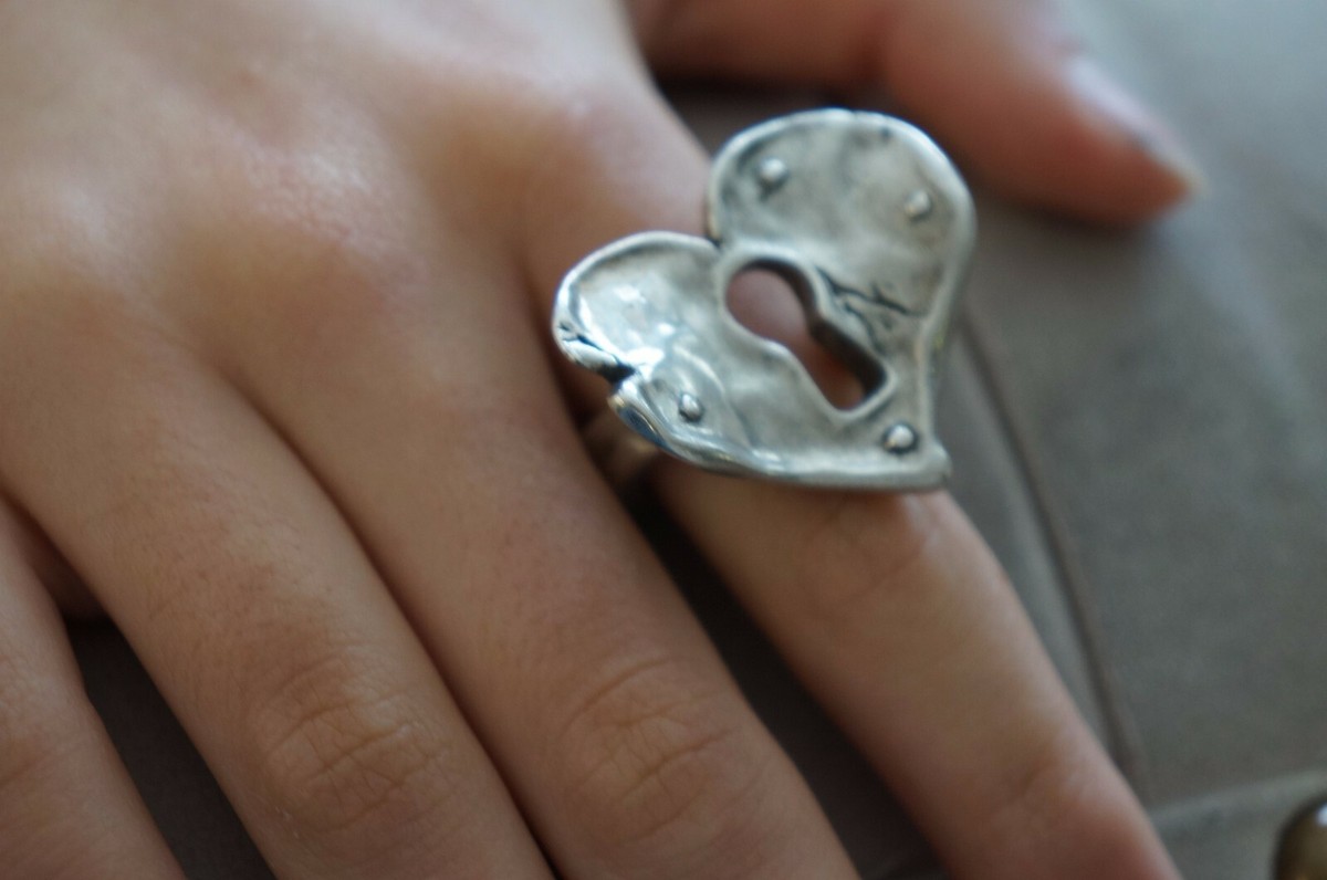NEW Uno 50 Silver Stamped Heart Ring 6.5 S 7.5 M 8 L 8.5 XL eBay