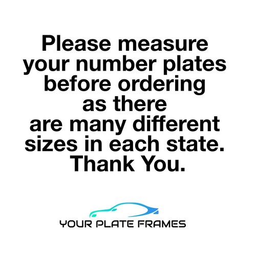 Number Plate Surrounds Frames VIC Standard Black Set Front & Rear 372mm X 132mm - Picture 2 of 6
