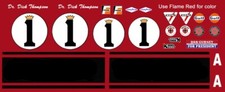  1 Dick Thompson Trans Am Mustang 1/64th HO Scale Slot Car Decals