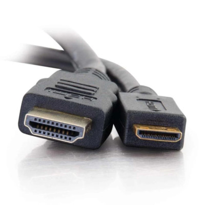 Ultra Short Mini HDMI to HDMI Cable 4K 30Hz Flat HDMI 1.4 Type C Cord 30cm