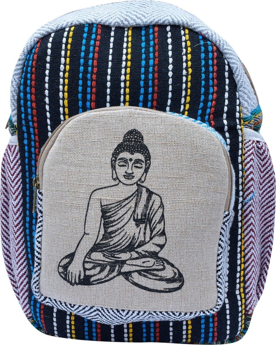 Handmade Hemp Cotton Multi-pocket Travel Backpack Amazon.com: Hemp Backpack | 100% Pure Hemp - All Natural  main image 2