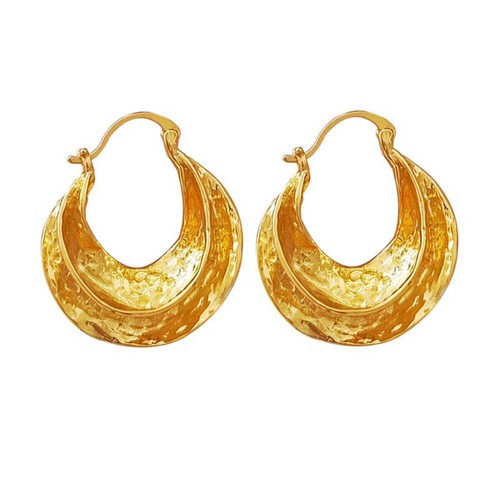 Fashion Bohemian style Gold plating Baroque basket Earrings Women Hoop Ear Cuff - Picture 8 of 10