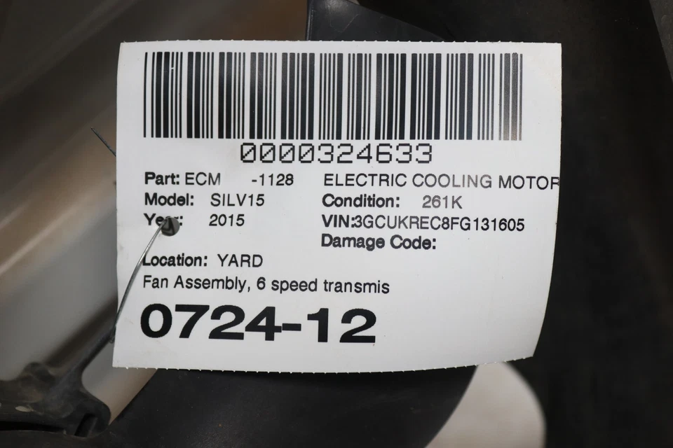 Cubierta del motor del ventilador de refrigeración del radiador Chevy Silverado 1500 2014-2021 5,3 L OEM Foto 4 de 4