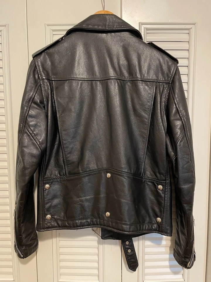 Montgomery Ward Chaqueta Moto Cuero Vintage Talla 36 Calidad Ropa Exterior Foto 4 de 4