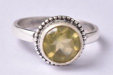 925 Sterling Silver Citrine Gemstone Handmade Rose Gold/Gold Plated Ring GRS1228