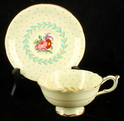 Vintage Paragon Feines Porzellan Gepunktet Blau Blumen G5703 Teetasse & England