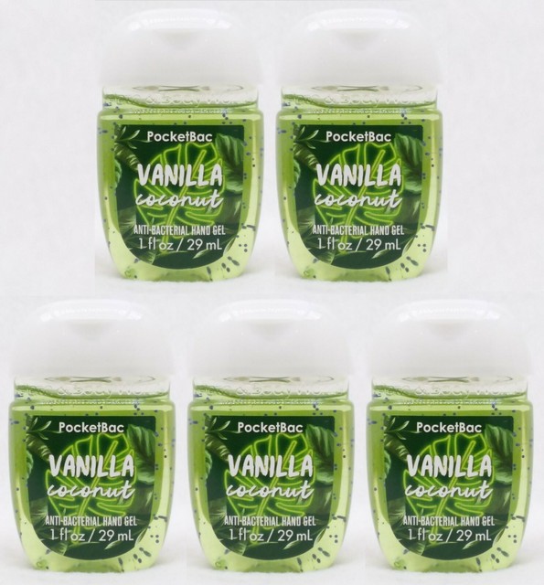 5 Bath Body Works Pocketbac Vanilla Coconut Antibac Hand Gel Sanitizer