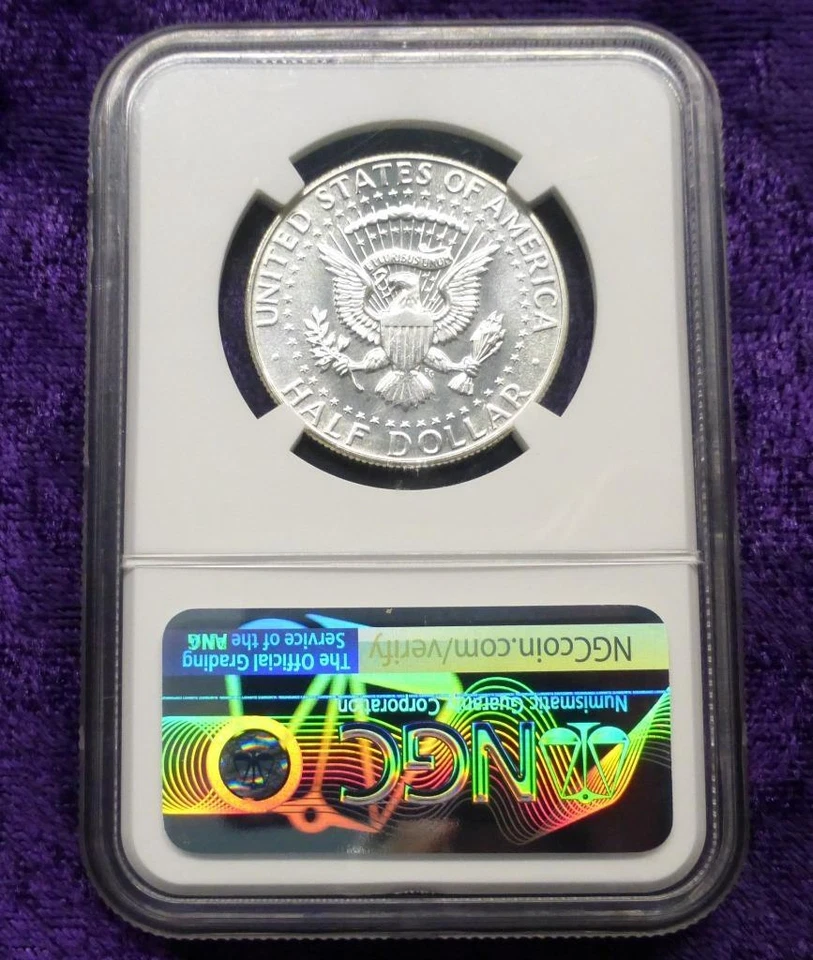 1966 SMS NGC MS 67 Obverse Struck Thru Kennedy Half Dollar, Mint Error 50C Coin - Image 3 of 4