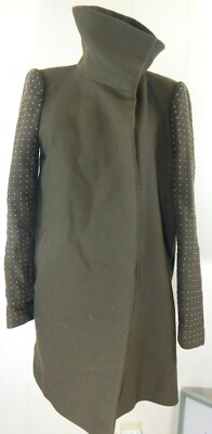 zara studded sleeve coat