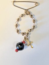 Gold filled azabache pin
