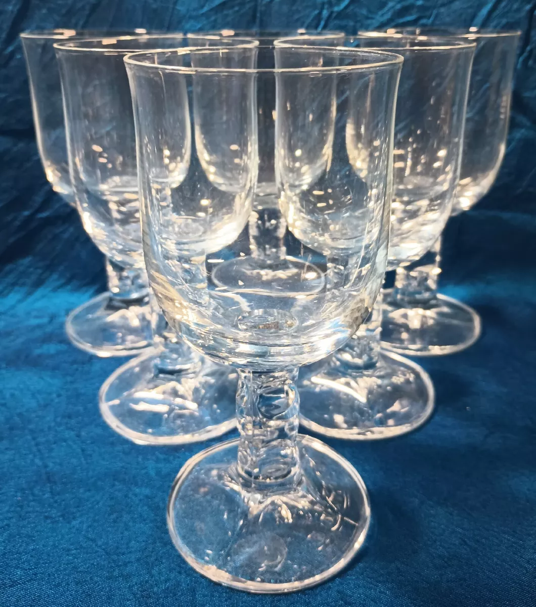 6 Clear Glass 6oz Water Wine Goblets Fancy Stem Gorgeous Elegant FAST  SHIPPING
