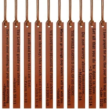 10 Pcs Christian Leather Bookmark Bible Bookmarks for Book Lovers Church