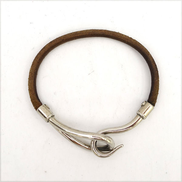 Hermes Jumbo Leather Single Bracelet Silver Hardware v1186909286HA