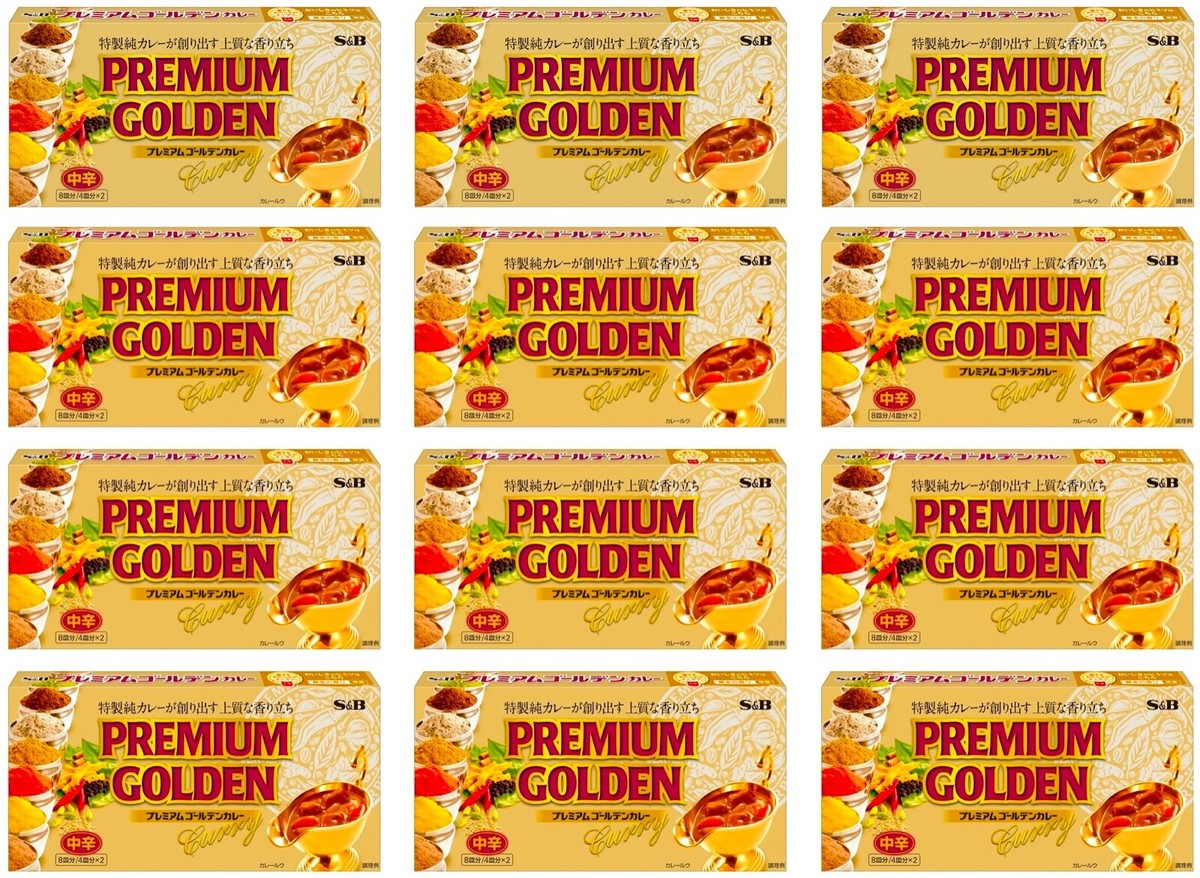 S&B Spice Golden Curry Sauce Mix Premium Block Medium Hot Food