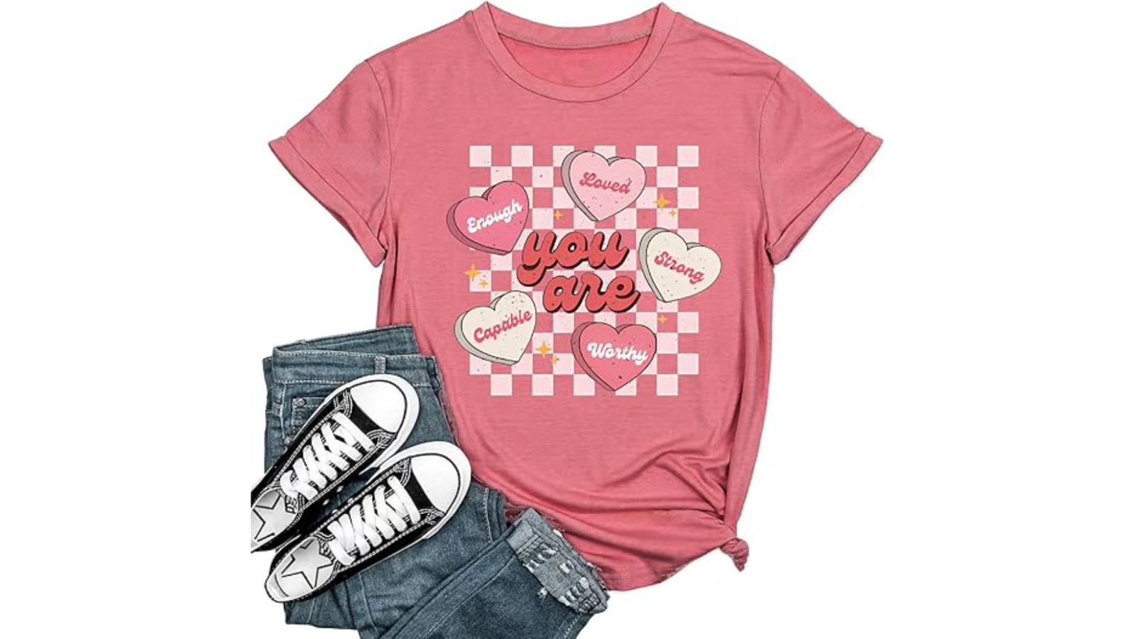 Women's Valentine's Day Shirts Retro Candy Heart Teacher Valentine's Day You are